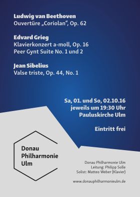 Plakat der Donau Philharmonie Ulm (DPU) vom Oktober 2016