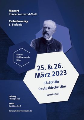 Plakat der Donau Philharmonie Ulm (DPU) vom März 2023