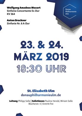 Plakat der Donau Philharmonie Ulm (DPU) vom März 2019