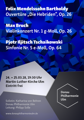 Plakat der Donau Philharmonie Ulm (DPU) vom März 2018